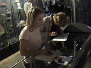 Taylor and Tanner looking and writing down answeres to the scavenger hunt!