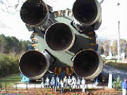 SVPA Students under  the Saturn 5.