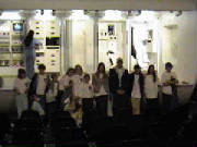 The group in front of the I.S.S. module