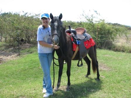 Honduras3308/14_Each_student_responsible_for_a_horse_upon_arrival-Hannah___new_colt_to_be_broke.JPG